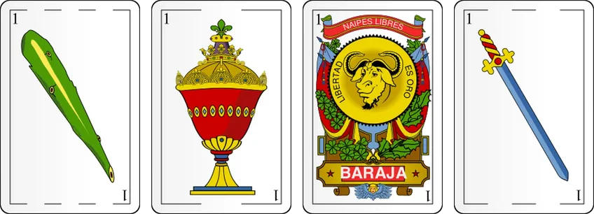 The four aces of the Spanish cards